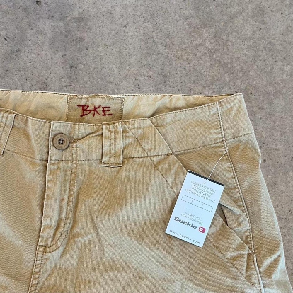 BKE Buckle Cove Cargo Shorts Khaki Tan Drawstring Utility Gorpcore Womens 33 NWT